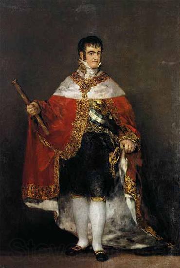 Francisco de Goya Portrait of Ferdinand VII of Spain in his robes of state